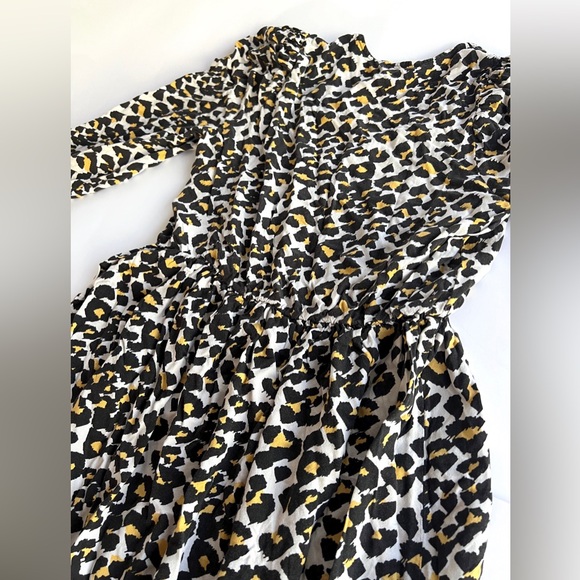 Banana Republic Leopard Print 3/4 Puffed Sleeve Midi Dress Size XS - Picture 10 of 12